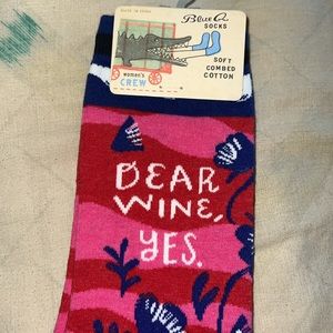 Blue Q “Dear Wine, Yes” socks